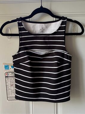 Decree Black & White Striped Cutout Crop Top 🖤